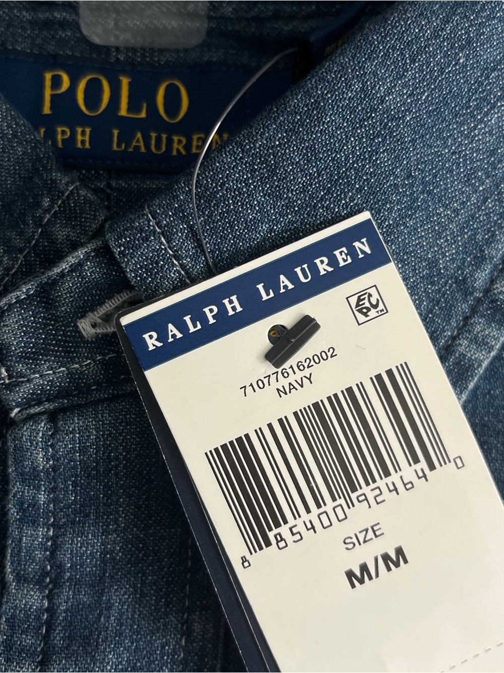 Authentic Polo by Ralph Lauren Men’s Indigo Denim Button-Down Shirt - Picture 5 of 6